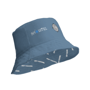 Slate Blue AOP Reversible bucket hat