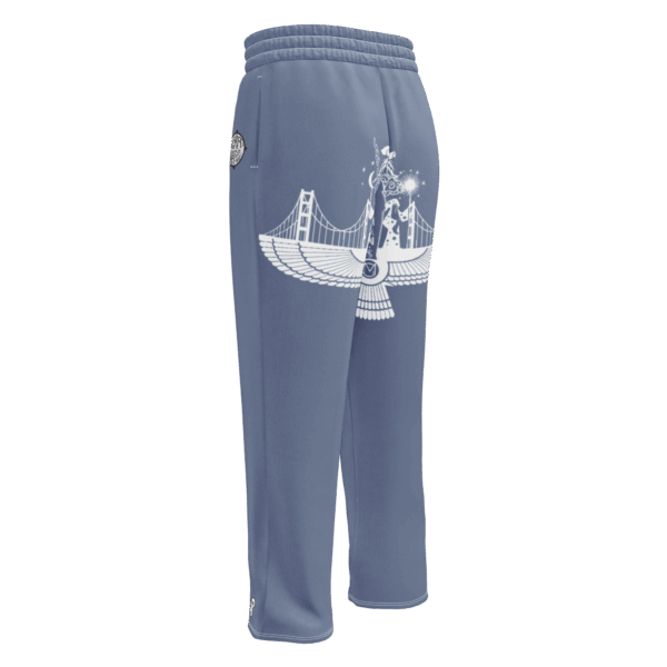 Slate Blue AOP Wide-leg joggers - Image 2