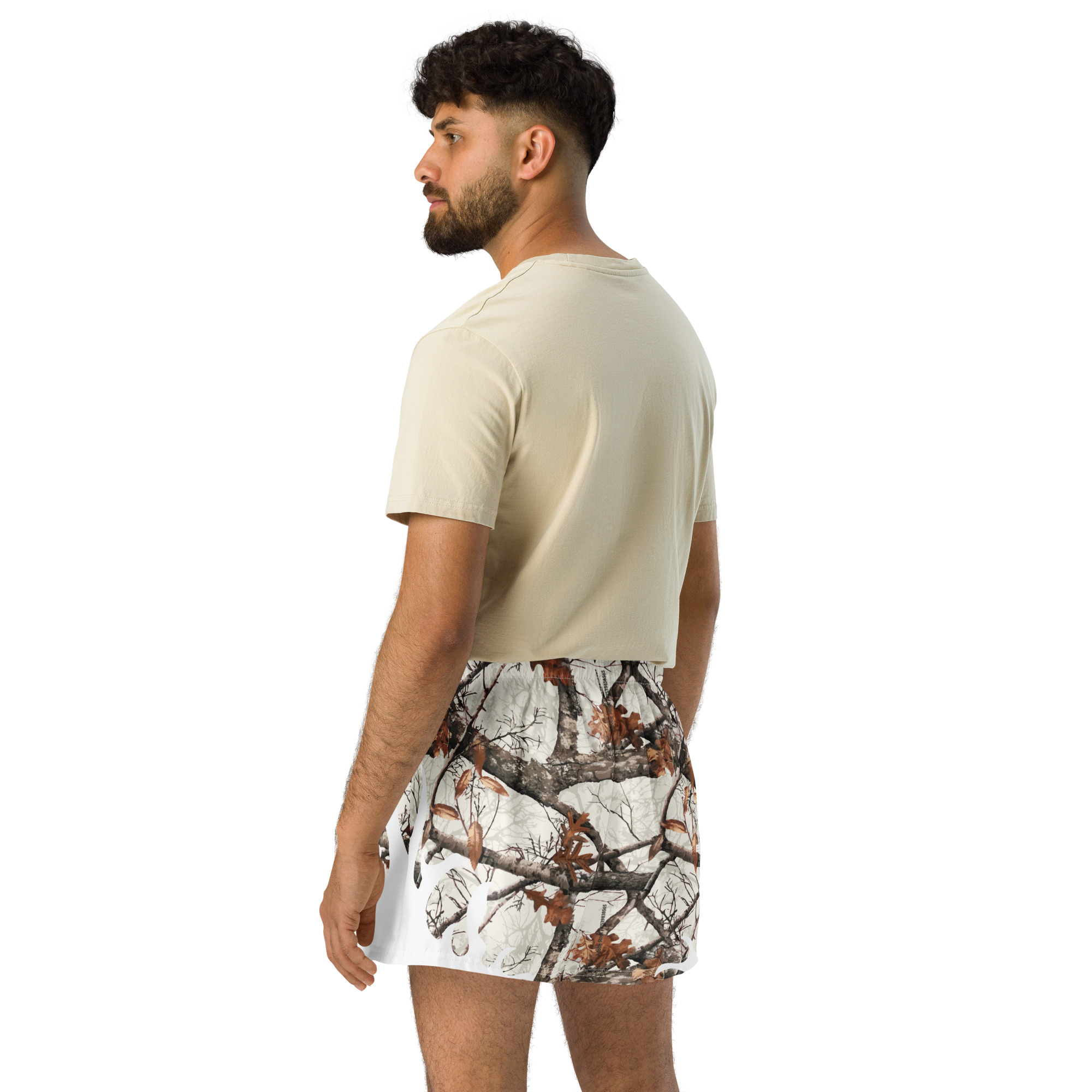 White RealTreeTerps All-Over Print Unisex Athletic Shorts - Image 5