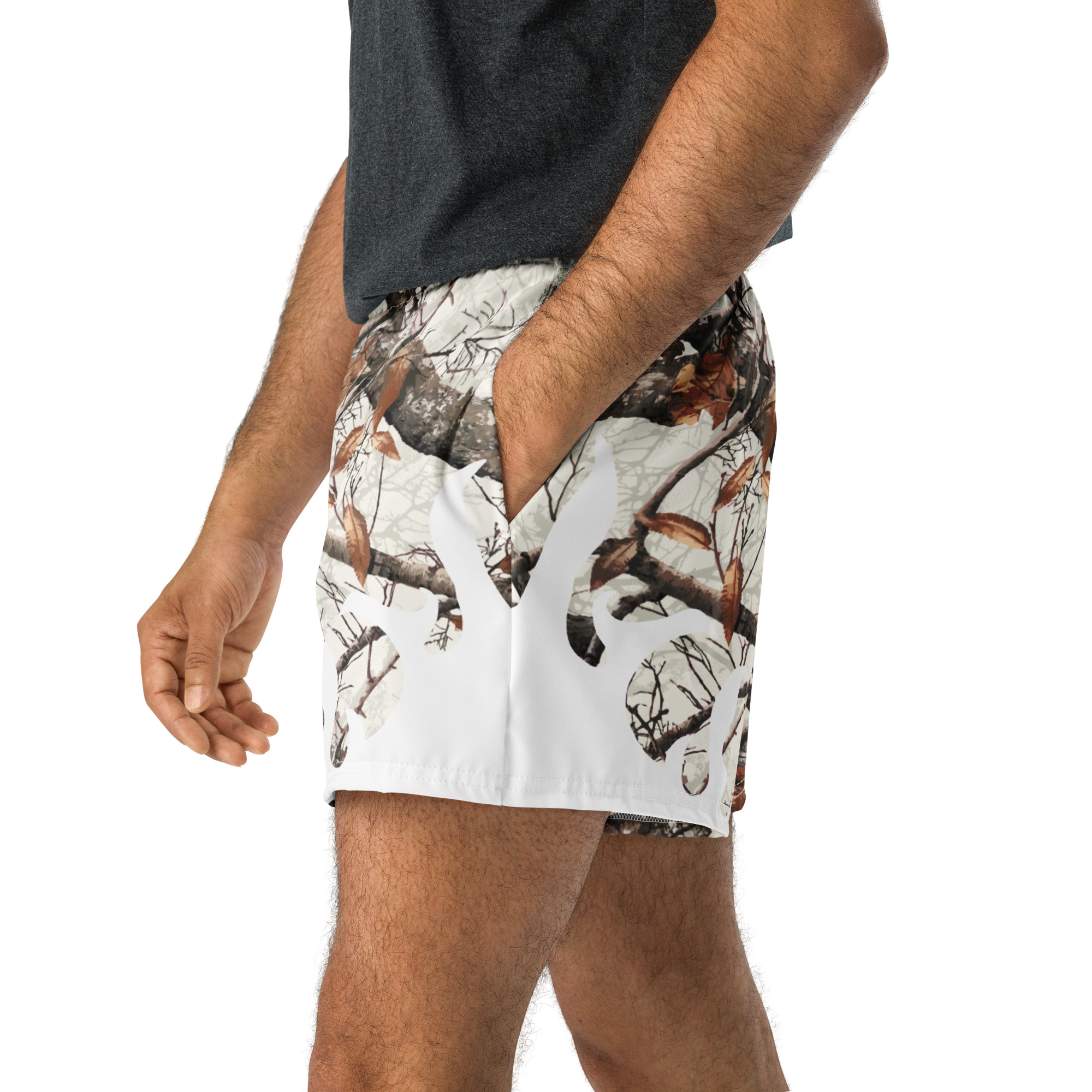 White RealTreeTerps All-Over Print Unisex Athletic Shorts