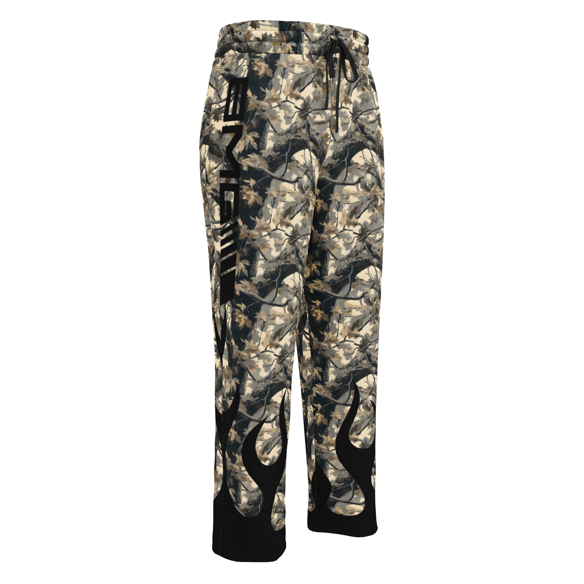 Black RealTreeTerps All Over Print Unisex Wide-leg joggers
