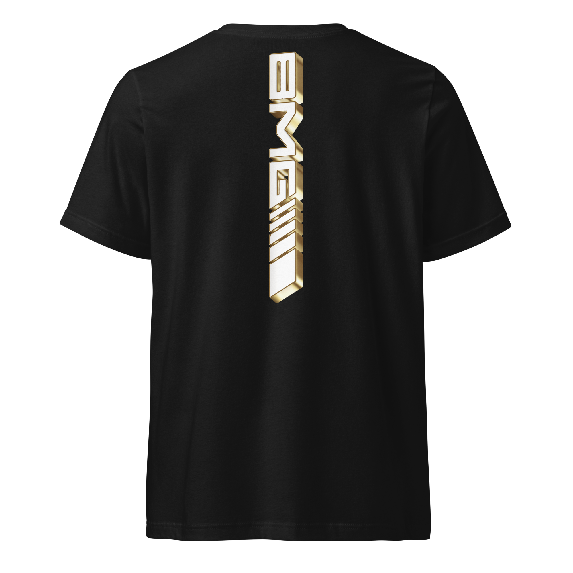 Embroidered And DTG Printed Gold Logo Unisex Short Sleeve V-Neck T-Shirt - Image 2