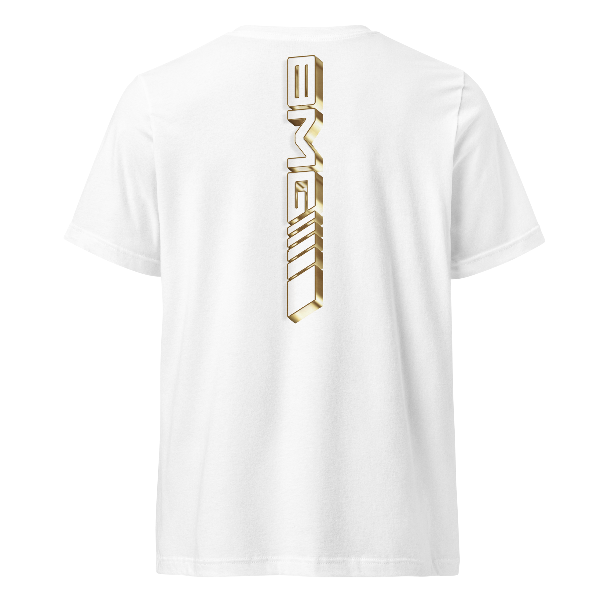 Embroidered And DTG Printed Gold Logo Unisex Short Sleeve V-Neck T-Shirt - Image 4